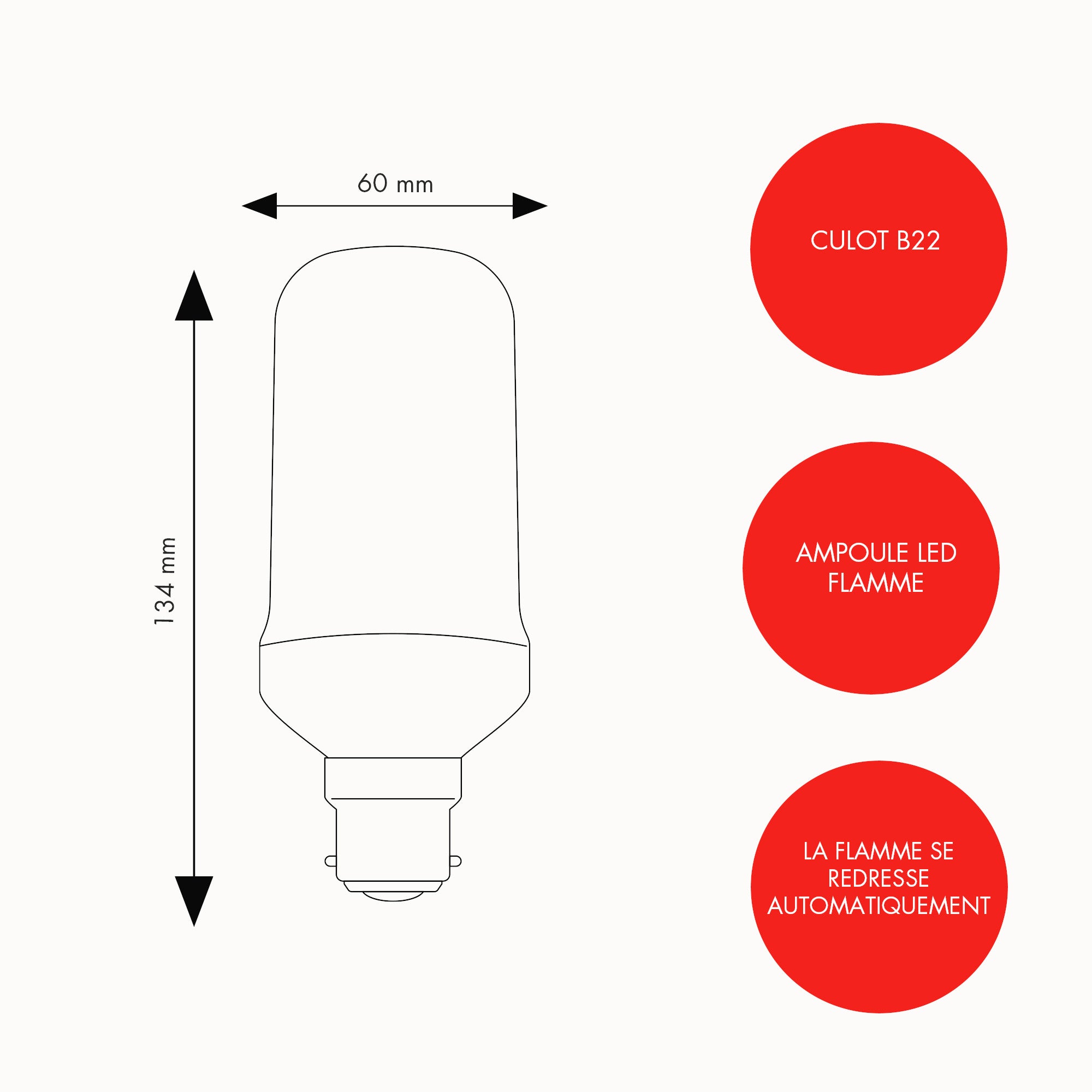 Ampoule flamme B22